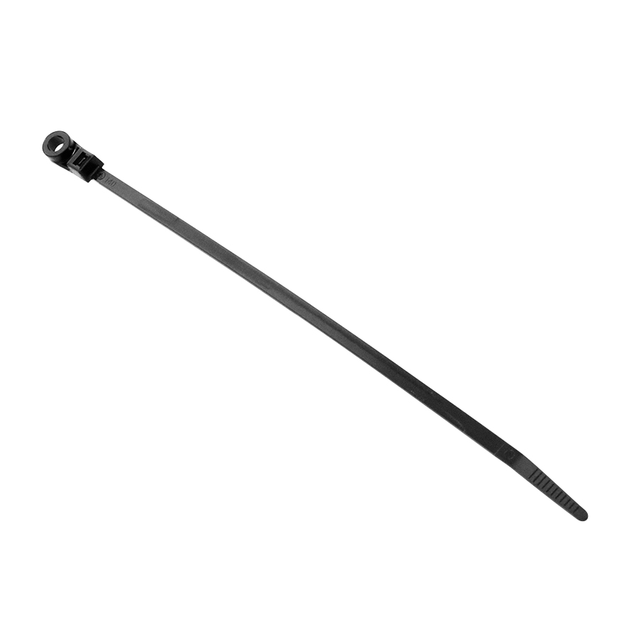 ACT 7in Cable Ties with Mounting Hole, Black, qty100 ACT5000B