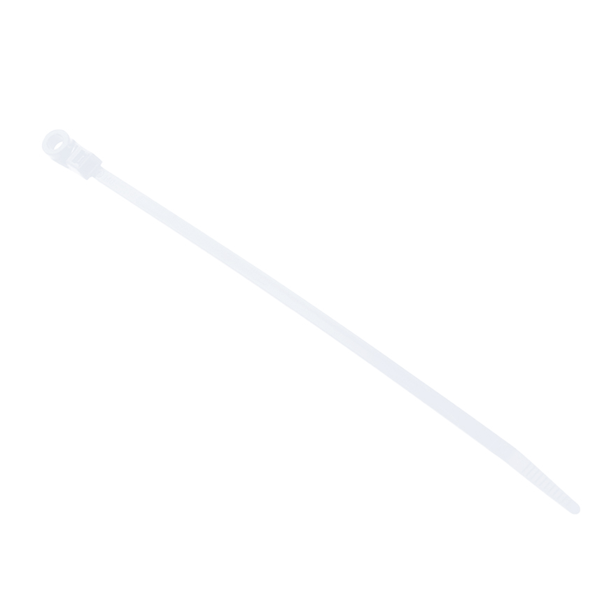 ACT 7in Cable Ties with Mounting Hole, Clear, qty100 ACT5000C