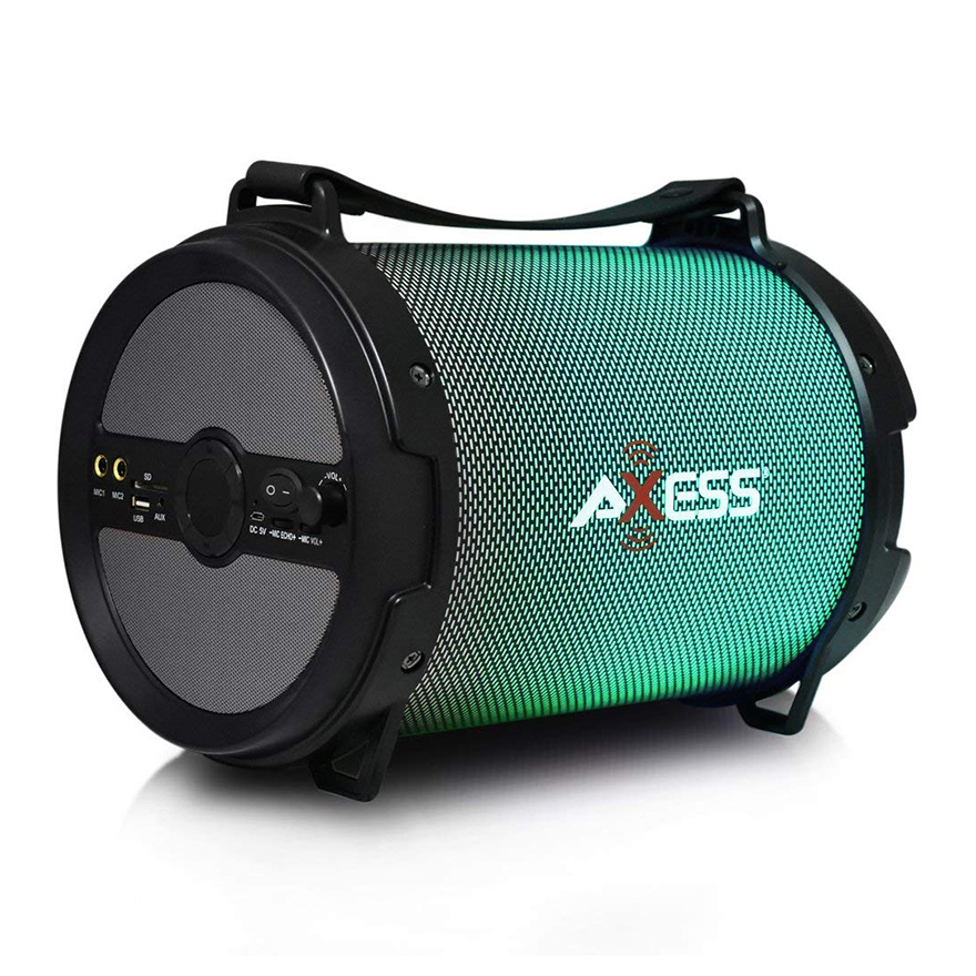 Axess SPBL1046BL LED Bluetooth Media Speaker with Wired Mic Skywalker