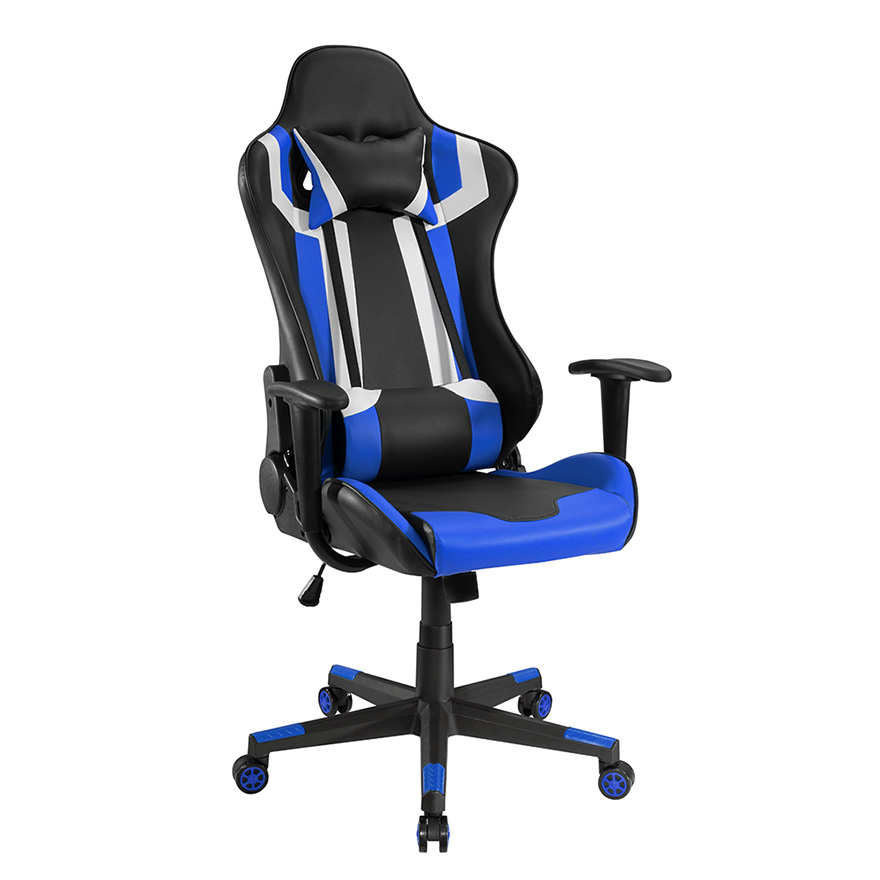 Battle Axe Ergonomic Racing Style Gaming Chair (Blue & Black) - Skywalker