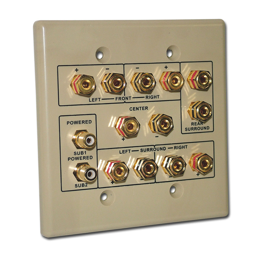 Choice Select Dual Gang 6.2 Home Theater Connection Wall Plate, ivory CHO2006