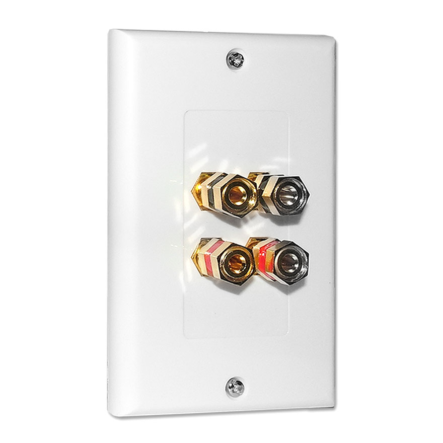 Choice Select Decora Wall Plate with 4 Binding Posts, white CHO2008W