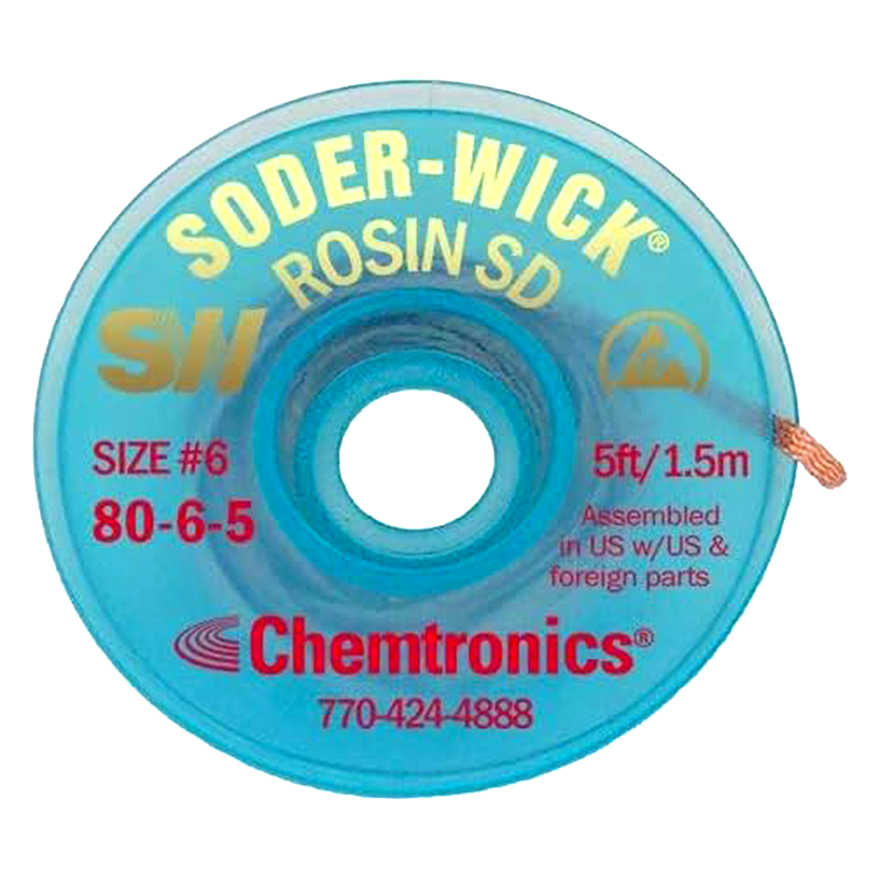 Chemtronics 80-2-5 Soder-Wick Rosin SD Desoldering Braid 5ft Yellow