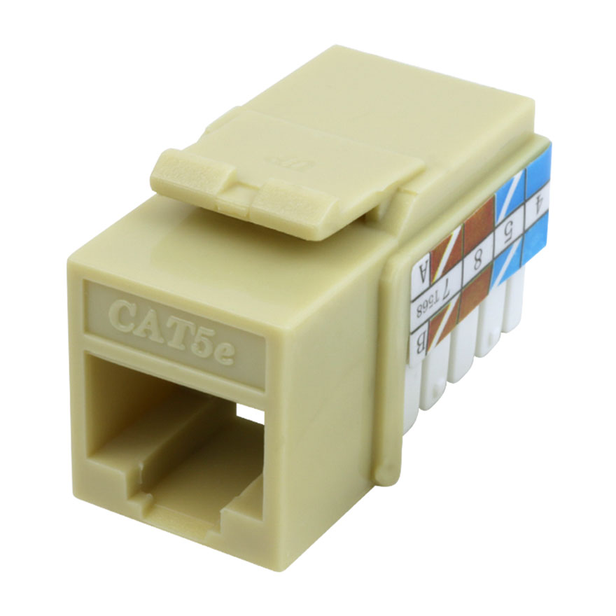 Construct Pro Keystone Cat5e Insert, RJ-45, Ivory CON3024I