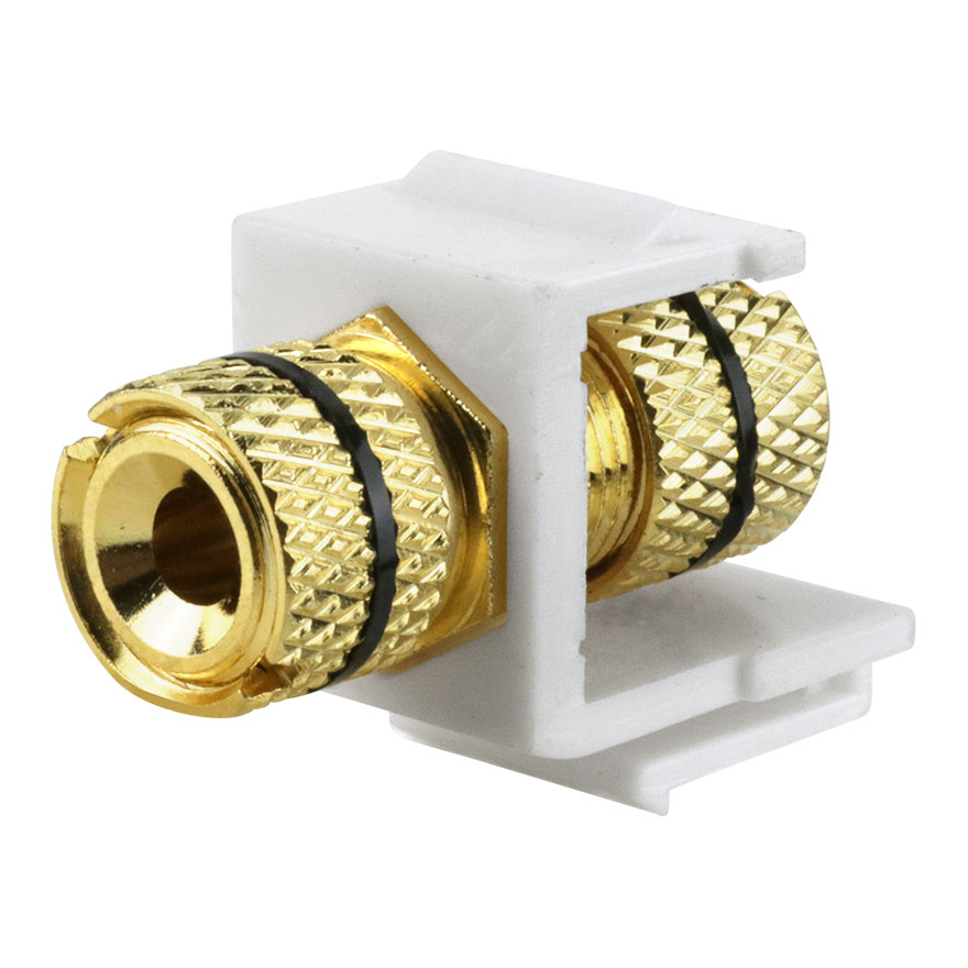 Construct Pro™ GoldPlated Speaker Binding Post Keystone Insert (White