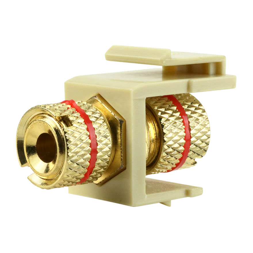 Construct Pro™ GoldPlated Speaker Binding Post Keystone Insert (Ivory