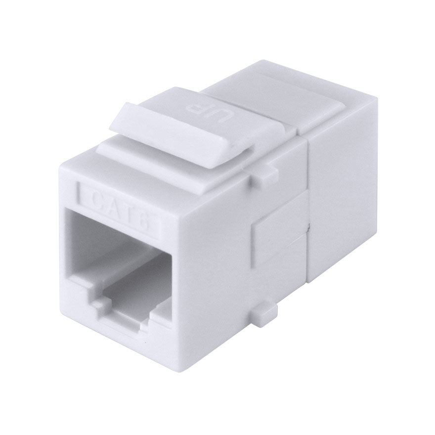 Cat6 pass-through Jack White CON3034W
