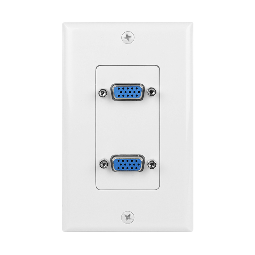 DUAL VGA WALL PLATE WHITE CON3081W