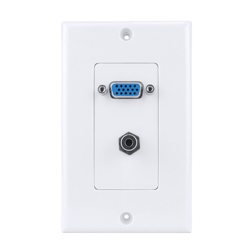 SINGLE VGA W/AUDIO PLATE WHITE CON3082W