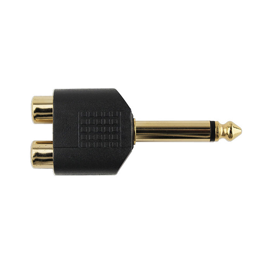 1/4 male to 2 RCA Female adpt CON7011