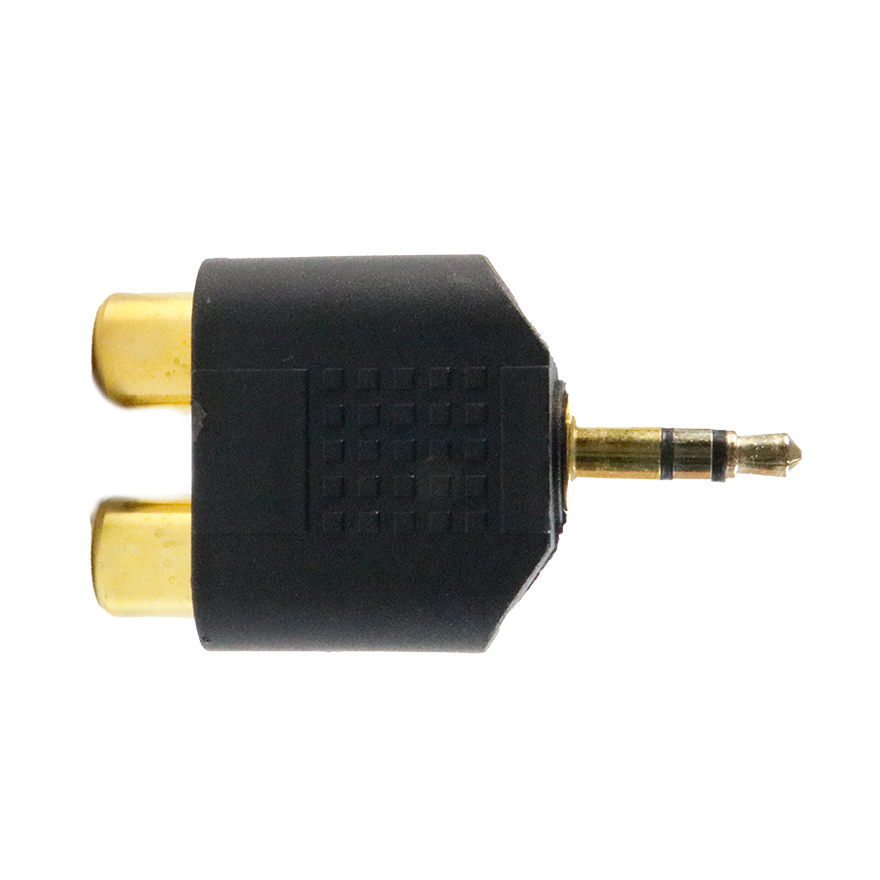 3.5 MM MALE TO 2 RCA  FEMALE CON7012