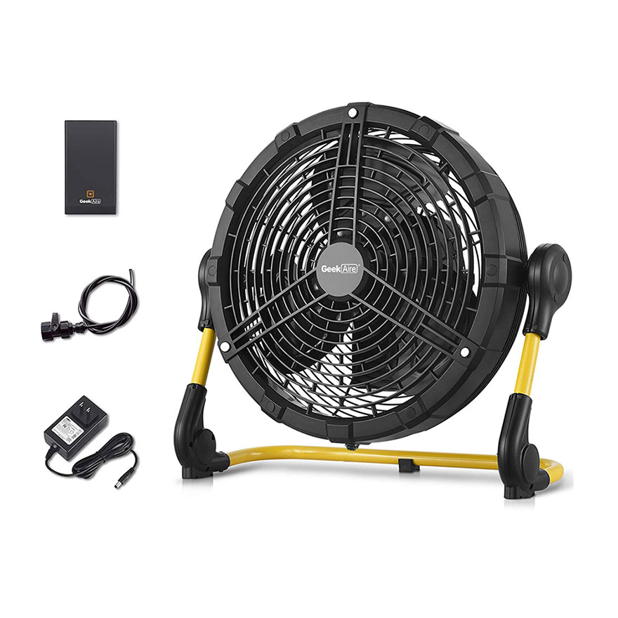 Geek Aire® CF100 12” Outdoor Fan with Detachable Battery Pack Skywalker