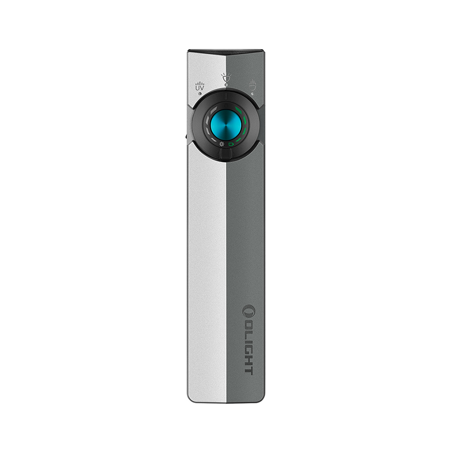 Olight ArkPro EDC Flashlight 1500 Lumens UV Green Laser Flat Unibody Light - Silver Graphite CW 