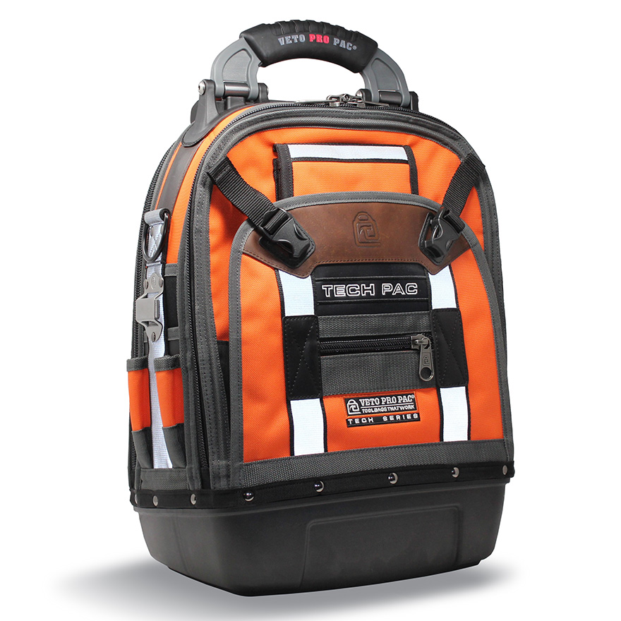 Veto Pro Pac TechPac HiViz Large Tool Backpack (Orange) Skywalker