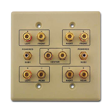Choice Select Dual Gang 5.2 Home Theater Wall Plate, ivory