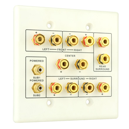 Choice Select Dual Gang 6.2 Home Theater Connection Wall Plate, white
