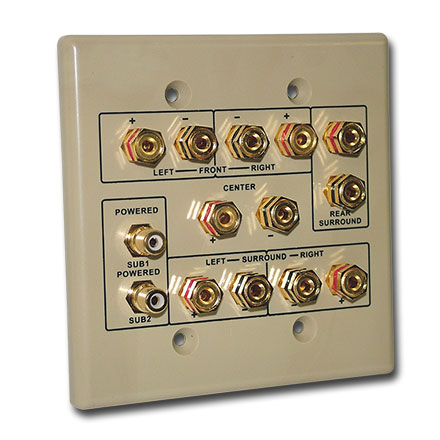 Choice Select Dual Gang 6.2 Home Theater Connection Wall Plate, ivory