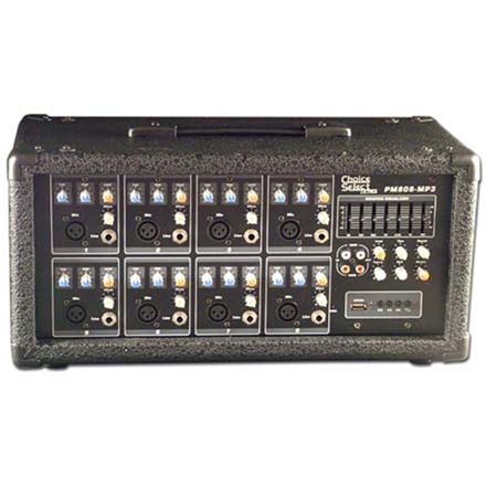 Choice Select Ultra PM-808 Powered 8 Channel Mixer Digital Delay 75W RMS