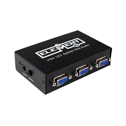 Element-Hz 2-Way VGA Splitter w/ Audio, 500MHz