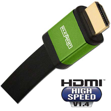 Element-Hz 4m (13.12ft) High Speed HDMI Cable w/ Ethernet, Flat Jacket (Green)