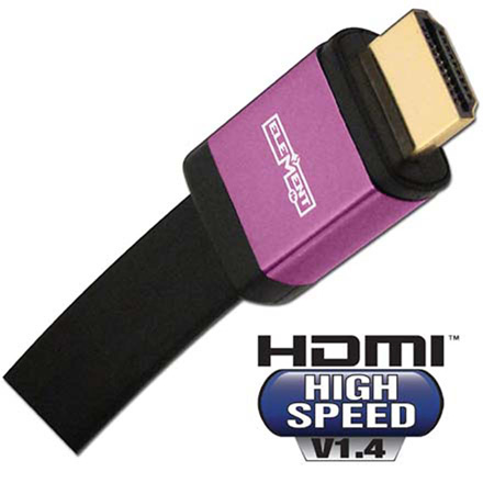 Element-Hz 10m (32.8ft) High Speed HDMI Cable w/ Ethernet, Flat Jacket (Purple)