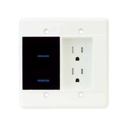 Element-Hz Power Series In-Wall Surge Protector w/ Recessed Dual Outlet, 1080 Joules