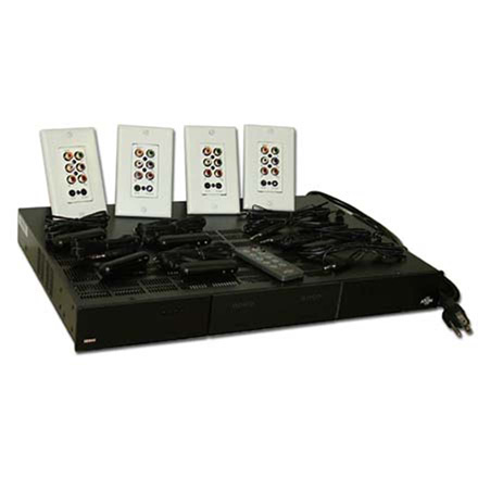 Aton Model HDR44KT Router Kit w/Router, 4 Wall plates, 4 Receivers, 4 Emitters, 1 Remote