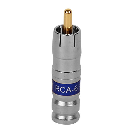 Channel Master Model PCTRCA6  RG-6 RCA Fittings, Blue, qty 50