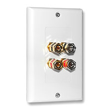 Choice Select Decora Wall Plate with 4 Binding Posts, white CHO2008W