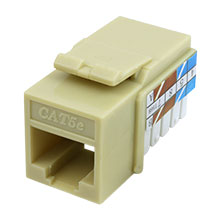 Construct Pro Keystone Cat5e Insert, RJ-45, Ivory CON3024I