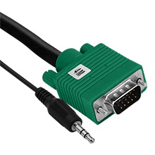 Element-Hz VGA Cable with 3.5mm Stereo Plug, 4M (Green)