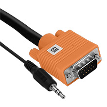 Element-Hz VGA Cable with 3.5mm Stereo Plug, 6M (Orange)