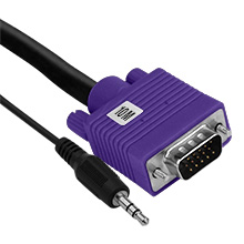 Element-Hz VGA Cable with 3.5mm Stereo Plug, 10M (Purple)
