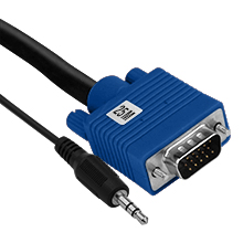 Element-Hz VGA Cable with 3.5mm Stereo Plug, 25M (Blue)