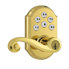 Kwikset SmartCode Lever with Z-Wave; Polished Brass