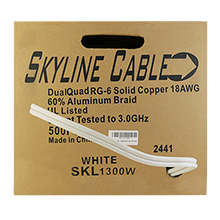 Skyline RG-6 Quad DUAL SC, UL 500ft, white SKL1300W
