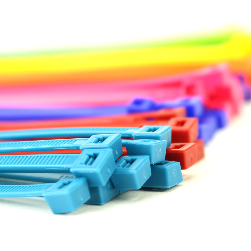 100 Pack UV Black Nylon ACT AL-05-50-RL-0-C 5” Tab Releasable Cable Ties