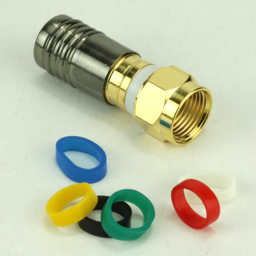 Construct Pro™ 75 Ohm F Male Compression Connector for MINI Coax (Bag